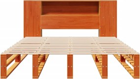 vidaXL Κρεβάτι Βιβλιοθήκη Χωρίς Στρώμα Καφέ 140x200 εκ Μασίφ Πεύκο