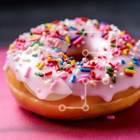 Σετ των 2 Intra Συλλεκτικό Ξύλινο Παζλ Plywood  4mm - Πολύχρωμο ντόνατ με ψεκασμούς Σε Ξύλινο Κουτί - Διαστάσεις: 10x10 cm – 25 κομμάτια