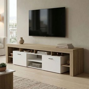 Έπιπλο τηλεόρασης Liner sonoma-λευκό 210x40x50εκ