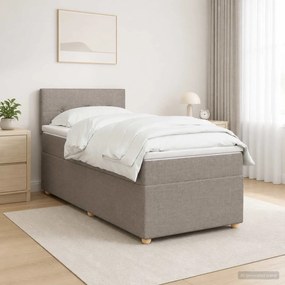 vidaXL Κρεβάτι box spring με στρώμα Taupe 90 x 190 cm Ύφασμα