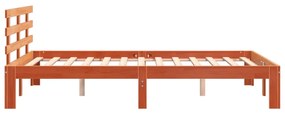 vidaXL Σκελετός Κρεβατιού Χωρίς Στρώμα Καφέ 140x190 Μασίφ Ξύλο Πεύκου