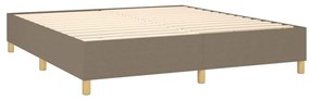 Κρεβάτι Boxspring με Στρώμα &amp; LED Taupe 160x200 εκ. Υφασμάτινο - Μπεζ-Γκρι