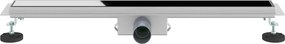vidaXL Εκροή ντους με γυάλινη επικάλυψη Μαύρο 80 cm