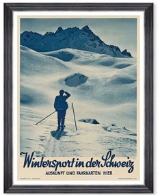 Κάδρο Wintersport Poster FA13476 50x70cm Multi MindTheGap Vertical Wood, Glass