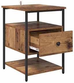 vidaXL Κομοδίνο Παλιό ξύλο 40 x 42 x 56 εκ Επεξεργασμένο ξύλο