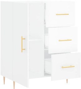 vidaXL Ντουλάπι Γυαλιστερό Λευκό 69,5x34x90 εκ. Επεξεργασμένο Ξύλο