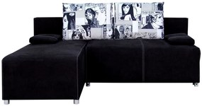 Γωνιακός καναπές Adelina-Μαύρο