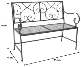 Παγκάκι Cazpo μέταλλο σε μαύρη απόχρωση 114x45x90εκ