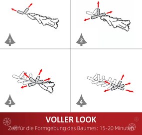 HOMCOM Τεχνητό Χριστουγεννιάτικο Δέντρο, 630 Κλαδιά, 37 Κουκουνάρια, Χιονισμένες Άκρες, Πυράντοχο, 180 cm