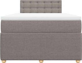 vidaXL Κρεβάτι Boxspring με Στρώμα Taupe 120x190 εκ. Υφασμάτινο