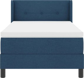 vidaXL Κρεβάτι με ελατήρια με κεφαλάρι Μπλε 190 x 90 cm ύφασμα