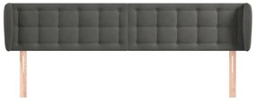 Κεφαλάρι με Πτερύγια Σκούρο Γκρι 163x23x78/88 εκ. Βελούδινο - Γκρι