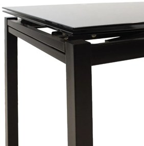 Τραπέζι επεκτεινόμενο Finn pakoworld γυάλινο 8χιλ μαύρο 110-170x70x75εκ - Γυαλί - 101-000013