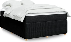 vidaXL Κρεβάτι Boxspring με Στρώμα Μαύρο 160x200 εκ. Υφασμάτινο
