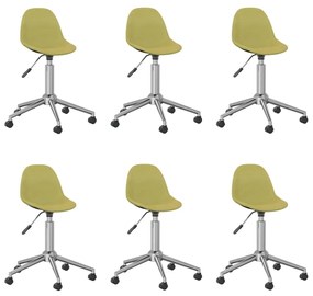 vidaXL 3086067  Swivel Dining Chairs 6 pcs Green Fabric (3x333470)