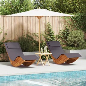 vidaXL Ξαπλώστρα 2 pcs Καφέ 60 x 154 x 74εκ Μασίφ ξύλο ακακίας