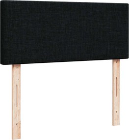 vidaXL Κρεβάτι Boxspring με Στρώμα Μαύρο 120x190 εκ. Υφασμάτινο