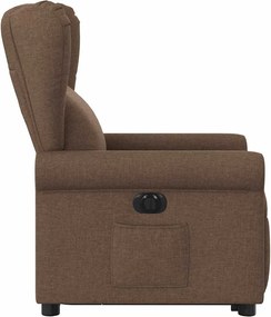 vidaXL Πολυθρόνα Ηλεκτρική Ανακλινόμενη Ανύψωση Σκ. Καφέ Υφασμάτινη