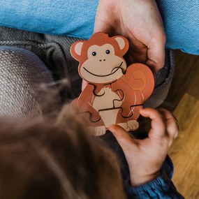 Ξύλινο Παζλ Με 4 Κομμάτια Orange Tree Toys Monkey 60-06986