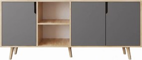 Κονσόλα Sapphire Δρυς / Ανθρακί FLEFLER 180x45x80