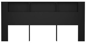 vidaXL Κεφαλάρι Με Αποθηκευτικό Χώρο Μαύρο 220x18,5x104,5 εκ.
