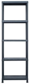 vidaXL Ραφιέρες 5 τεμ. Μαύρες 125 κ. 60 x 30 x 180 εκ. Πλαστικές