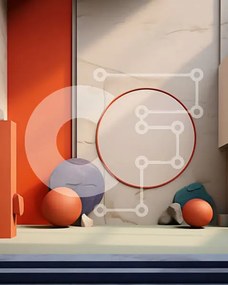 Intra Συλλεκτικό Ξύλινο Παζλ Plywood  4mm - Μοντέρνο εσωτερικό με λευκό τοίχο και κόκκινο πάτωμα Σε Ξύλινο Κουτί - Διαστάσεις Puzzle: 10x10 cm – 25 κομμάτια