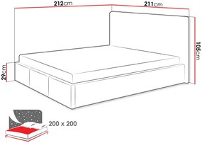 Επενδυμένο κρεβάτι Cosmos-Mple-200 x 200