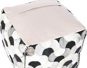 Puff DKD Home Decor Λευκό Μαύρο 45 x 45 x 40 cm
