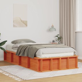 vidaXL Σκελετός Κρεβατιού Καφέ κεριού 90 x 190 cm Μασίφ ξύλο