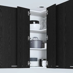 vidaXL Κρεμαστό ντουλάπι Μαύρος Δρυς και Λευκό 57 x 57 x 100 εκ.