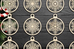 Σετ των 3 Intra απο ξύλο plywood 3mm-4mm πάχος Χριστουγεννιάτικο στολίδι Δίασταση 8x8 cm INTRAFABR-79667622