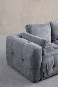 Corner Sofa Amaris 3 Seater With Pouffe - Grey Grey