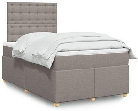 Κρεβάτι Boxspring με Στρώμα Taupe 120x190 εκ. Υφασμάτινο - Μπεζ-Γκρι