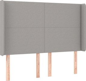 vidaXL Κρεβάτι Boxspring με Στρώμα &amp; LED Αν.Γκρι 140x200εκ. Υφασμάτινο