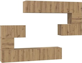 vidaXL Σετ επίπλου τηλεόρασης 8 τμχ. Artisan Oak Επεξεργασμένο Ξύλο