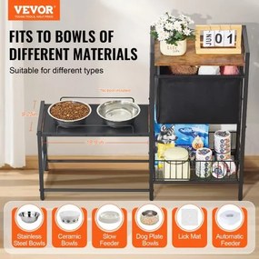 VEVOR Pet Feeding Station with Storage Dog Food &amp; Toy Organizer Raised Dog Bowls