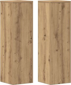vidaXL Βάσεις Φυτών 2 τεμ. Αρτισιανή Δρυς 25x25x80 εκ. Επεξ. Ξύλο