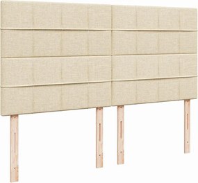 vidaXL Κρεβάτι Boxspring με Στρώμα Κρεμ 200x200 εκ. Υφασμάτινο