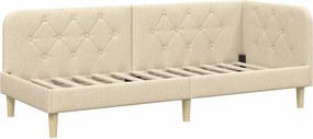vidaXL Κρεβάτι Γωνίας Κρεμ 80 x 200 cm ύφασμα