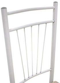 Σετ Τραπεζαρίας Roza 5τμχ χρώμα Sonoma - πόδια Λευκό Gloss 120x70x75εκ. 120x70x75 εκ.