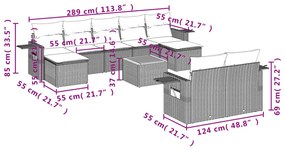 vidaXL Σετ Καναπέ Κήπου 10 τεμ. Μικτό Μπεζ Συνθετ. Ρατάν με Μαξιλάρια