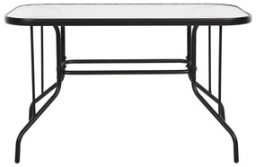 Τραπέζι ADAM C5679.03 Μεταλλικό Μαύρο με Γυάλινη επιφάνεια 120x70x70Υεκ. 120x70x70 εκ.