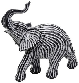 Διακοσμητική Φιγούρα Ελέφαντας Με Ρίγες 28,1cm Black-Grey FIG107 Espiel Πολυρεσίνη