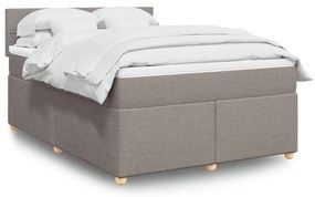 vidaXL Κρεβάτι Boxspring με Στρώμα Taupe 160x200 εκ. Υφασμάτινο