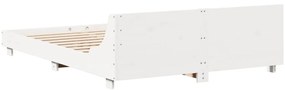 vidaXL Σκελετός Κρεβ. Χωρίς Στρώμα Λευκό 135x190 εκ Μασίφ Πεύκο
