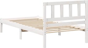 vidaXL Σκελετός Κρεβατιού Λευκό 75 x 190 cm Στερεά ξυλεία πεύκου