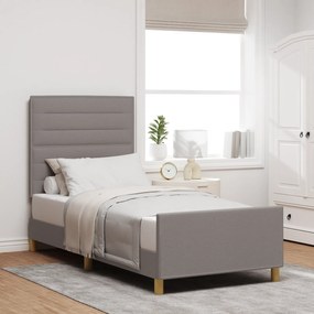 vidaXL Σκελετός Κρεβατιού με κεφαλάρι Taupe 100 x 200 cm ύφασμα