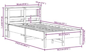 ΣΚΕΛΕΤΟΣ ΚΡΕΒΑΤΙΟΥ ΧΩΡΙΣ ΣΤΡΩΜΑ 90X190 ΕΚ ΜΑΣΙΦ ΞΥΛΟ ΠΕΥΚΟΥ 3306168