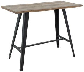 Tραπέζι μπαρ Fortitude pakoworld MDF καρυδί - πόδι μαύρο 140x70x103.5εκ 093-000014